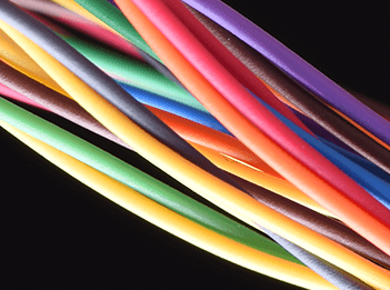 close up image of various coloured telephone wires